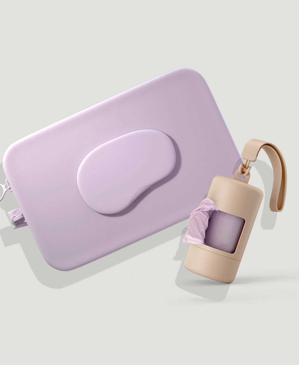 Wipes Pouch and Dispenser Bundle Lilac + Sand