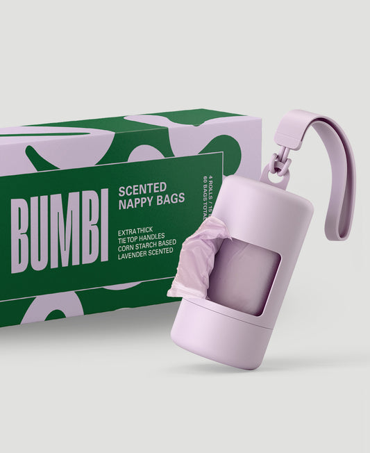 Nappy Bag Dispenser + Bags in Lilac