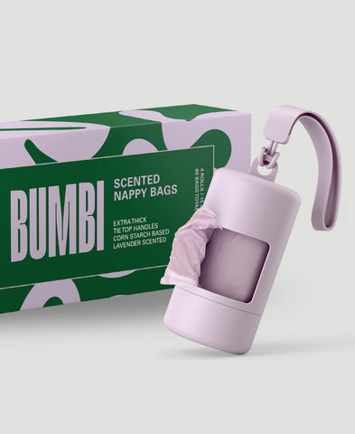 Nappy Bag Dispenser + Bags in Lilac