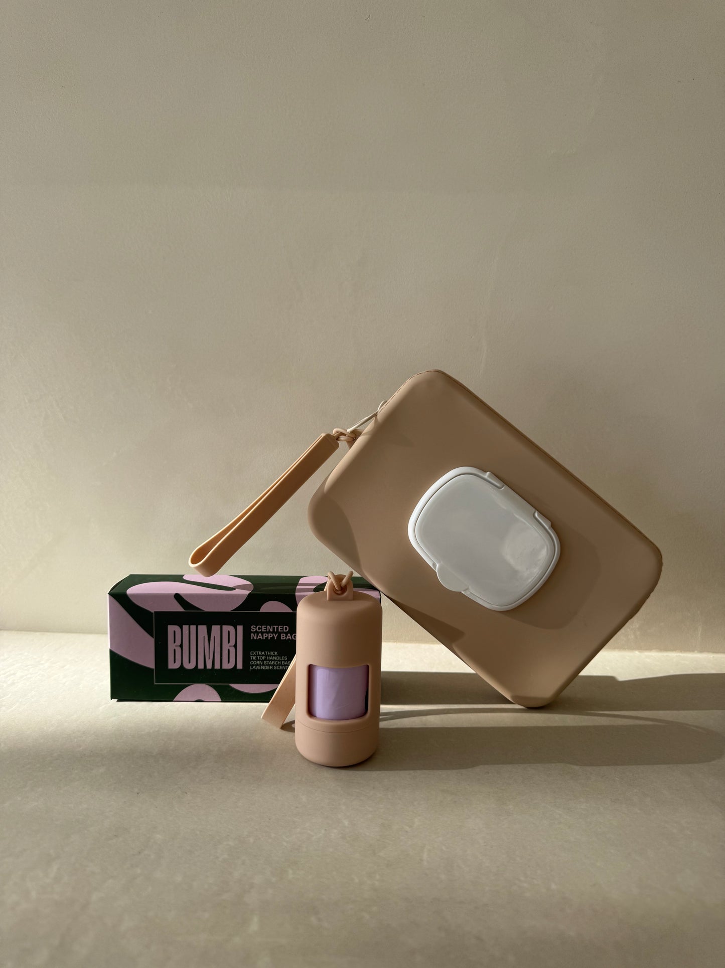 Wipes Pouch and Dispenser Bundle Sand + Sand